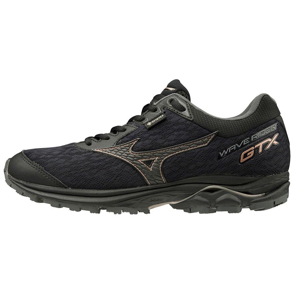 Men's Mizuno Trail Running Shoes Black WAVE RIDER GTX Shoes - J1GD187910